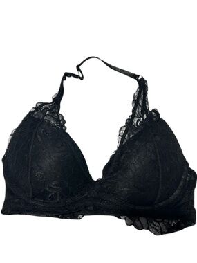 XOXO Size 34C Black Lace Padded Halter Bra